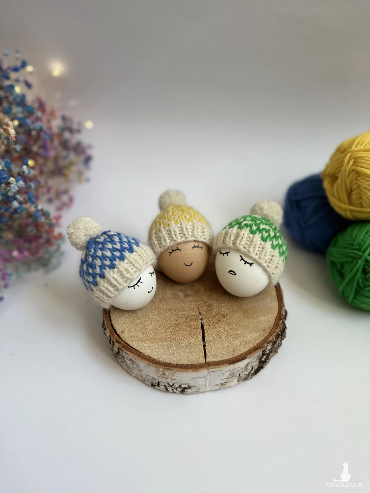 Czapeczki na jajka wielkanocne - zestaw 3 szt.